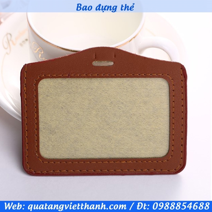 Bao đựng thẻ 2 - ngang nâu