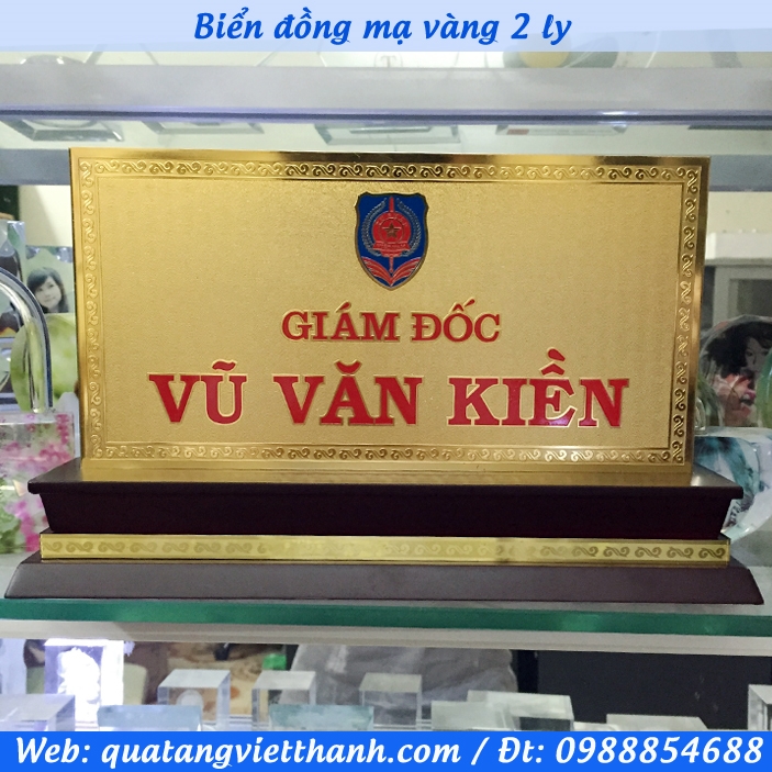 Biển 2 ly mạ vàng