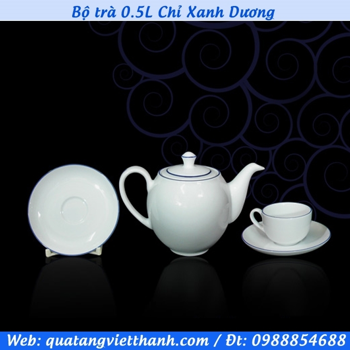 Bộ trà 0.5L Chỉ Xanh Dương