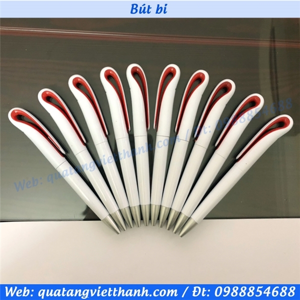 Bút bi 0754 trắng - đỏ