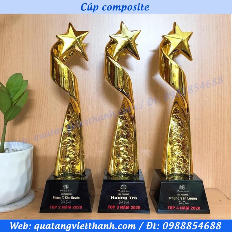 Cúp pha lê + composite (mẫu 012)