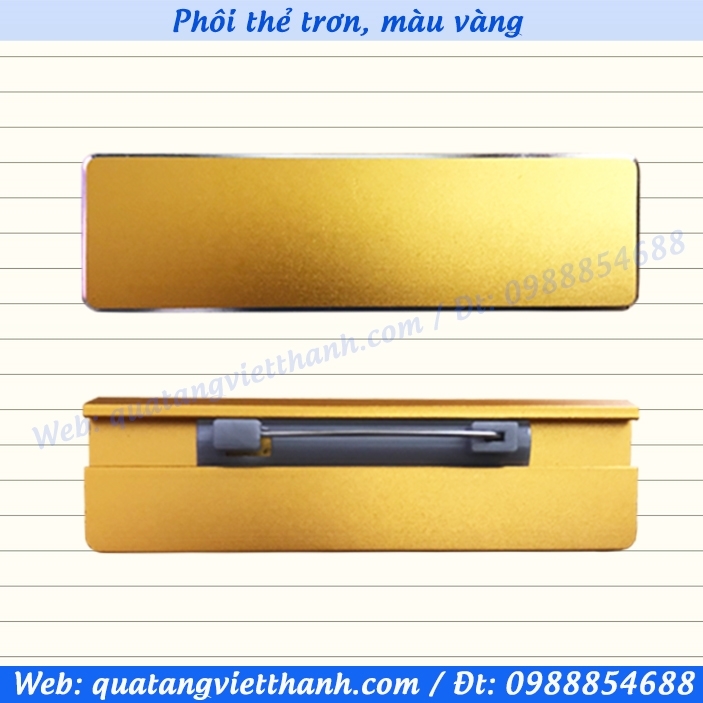 Phôi thẻ thay tên trơn, màu vàng